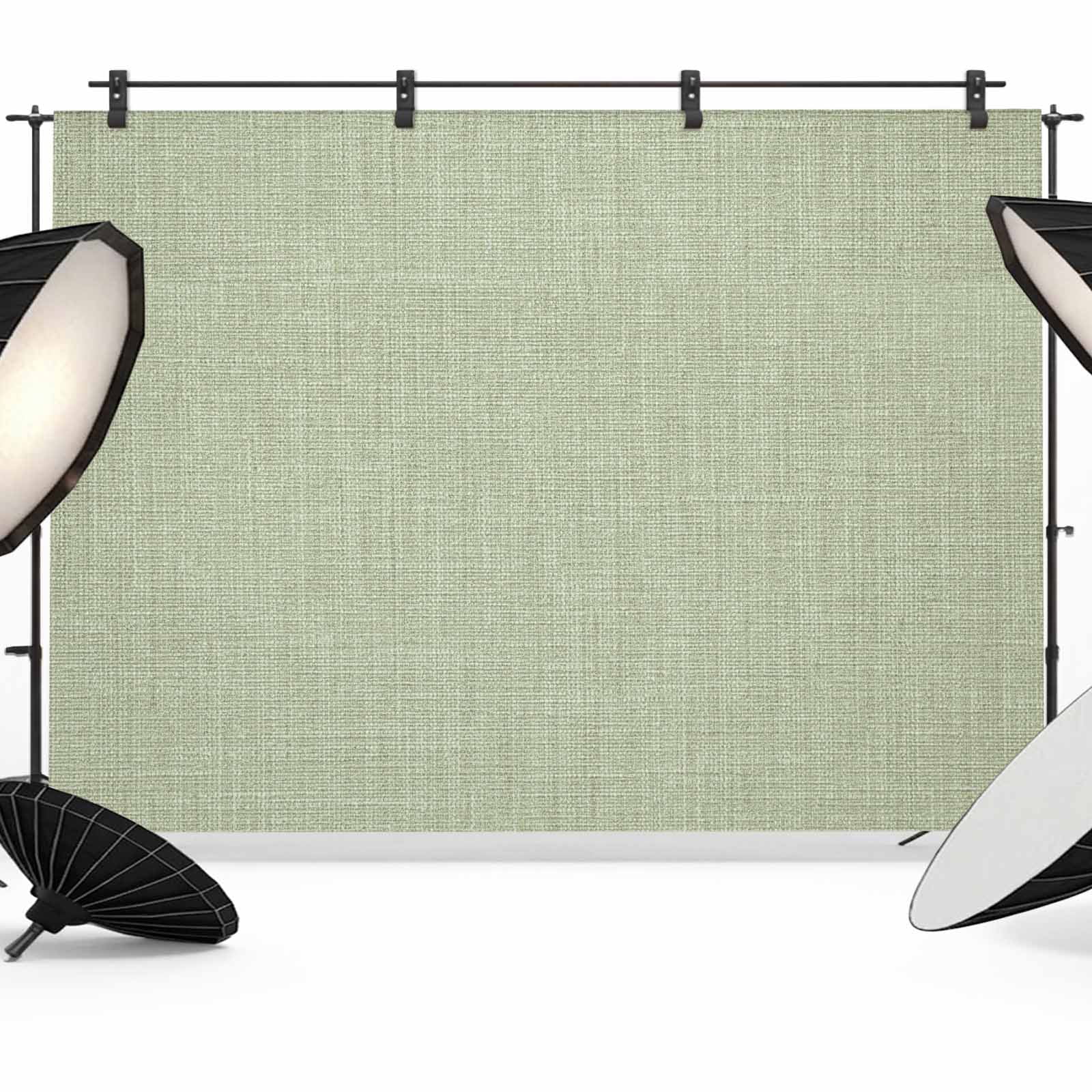 Vintage Linen Backdrops for Photography, Pastoral Sage Green Linen Texture Farmhouse Fabric Photo Background Sturdy Studio Props for Photo Studio, Video Recording, Booth & Photoshoot 7X5ft