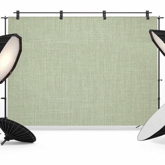Vintage Linen Backdrops for Photography, Pastoral Sage Green Linen Texture Farmhouse Fabric Photo Background Sturdy Studio Props for Photo Studio, Video Recording, Booth & Photoshoot 7X5ft