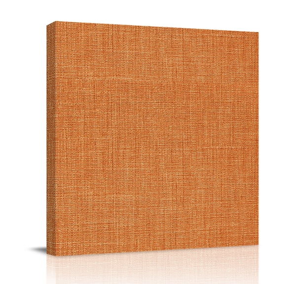Vintage Linen Canvas Wall Art for Living Room, Pastoral Orange Linen Texture Fall Retro Poster Print Painting for Bedroom Office Home Decoration Wall Pictures Prepare To Hang 8"x8"