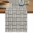thumbnail image 1 of Vintage Lines Texture Table Runner 120 Inches, Minimalist Geometric Stripes Art Gray Bed Runner Dresser Scarves Tabletop for Indoor Outdoor Parties/Ceremony/Banquet, 13"x 120", 1 of 8