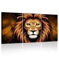 thumbnail image 1 of Vintage Lion Head 3 Panels Modern Canvas Wall Art Print for Bedroom Living Room Home Decor, 1 of 4