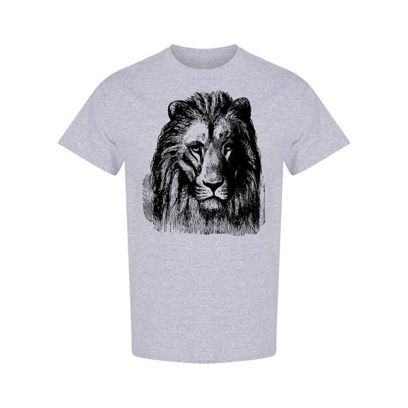 Vintage Lion Head Sketch T-Shirt Men -Image by Shutterstock, Male x-Large