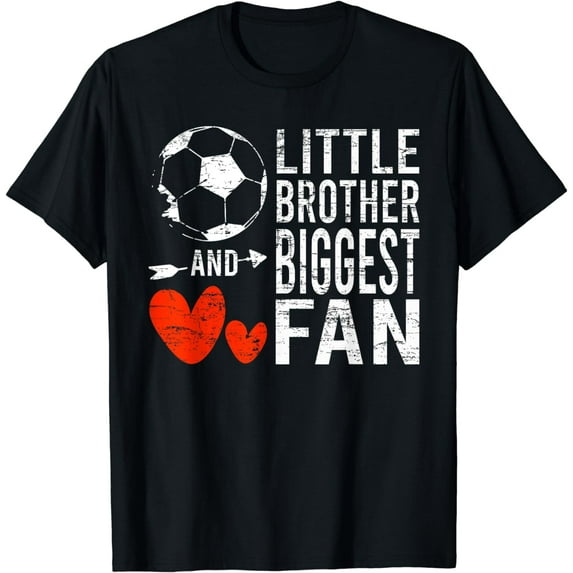 Vintage Little Brother And Biggest Fan Sport Soccer Player T-Shirt