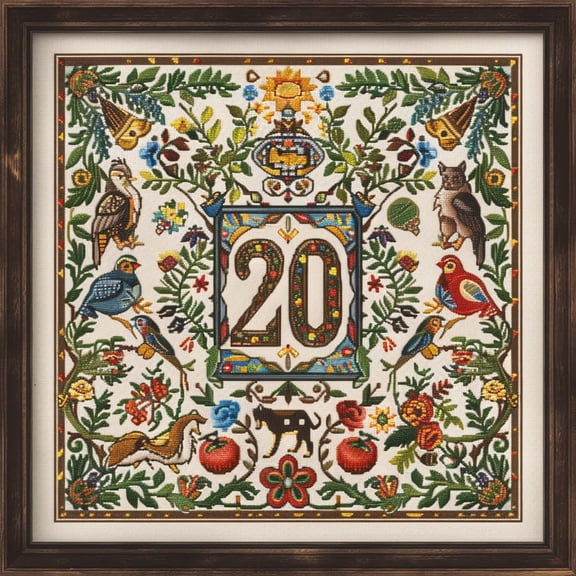 Vintage Little Flowers Pattern DIY 11CT Stamped Cross Stitch Kits for Beginners Easy Needlepoint Embroidery Counted Cross Stitch Art Craft for Wall Decoration 16x16inch(2)