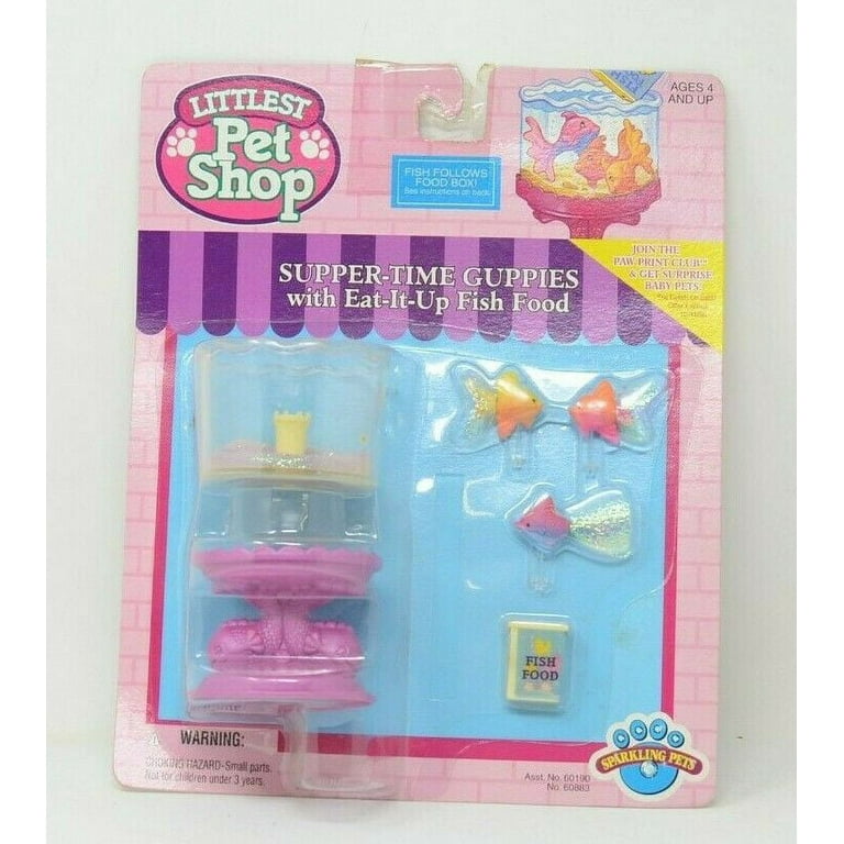 Vintage Littlest Pet Shop Supper Time Guppies with Eat It Up Fish