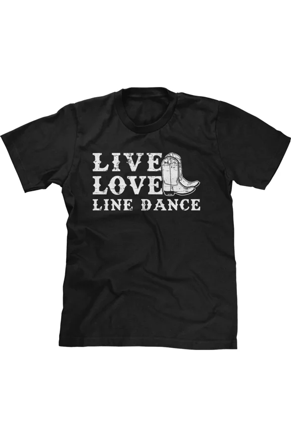 Vintage Live Love Line Dance Saying Statement Country Music Dancing Fan Mens Tee - Perfect Gifts For Everyone