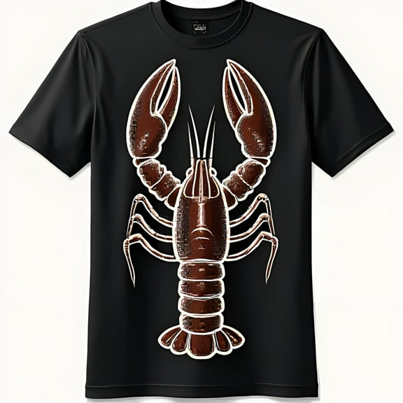 Vintage Lobster Graphic Black T-Shirt for a Stylish Look