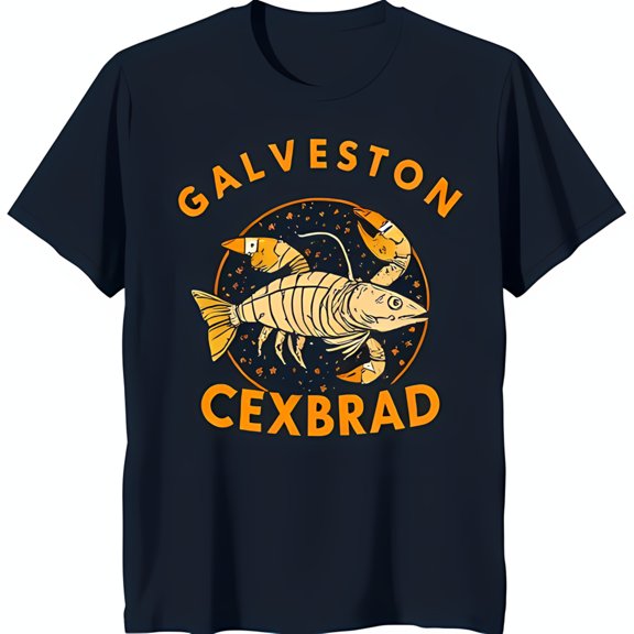 Vintage Lobster Graphic T-Shirt for Men Blue Galveston Cexbrad Design