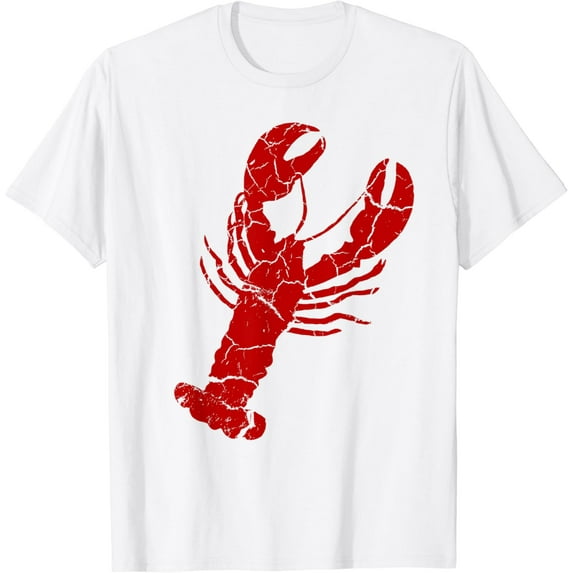 Vintage Lobster Print Shirt Red - Lobster T Shirt T-Shirt100% cotton