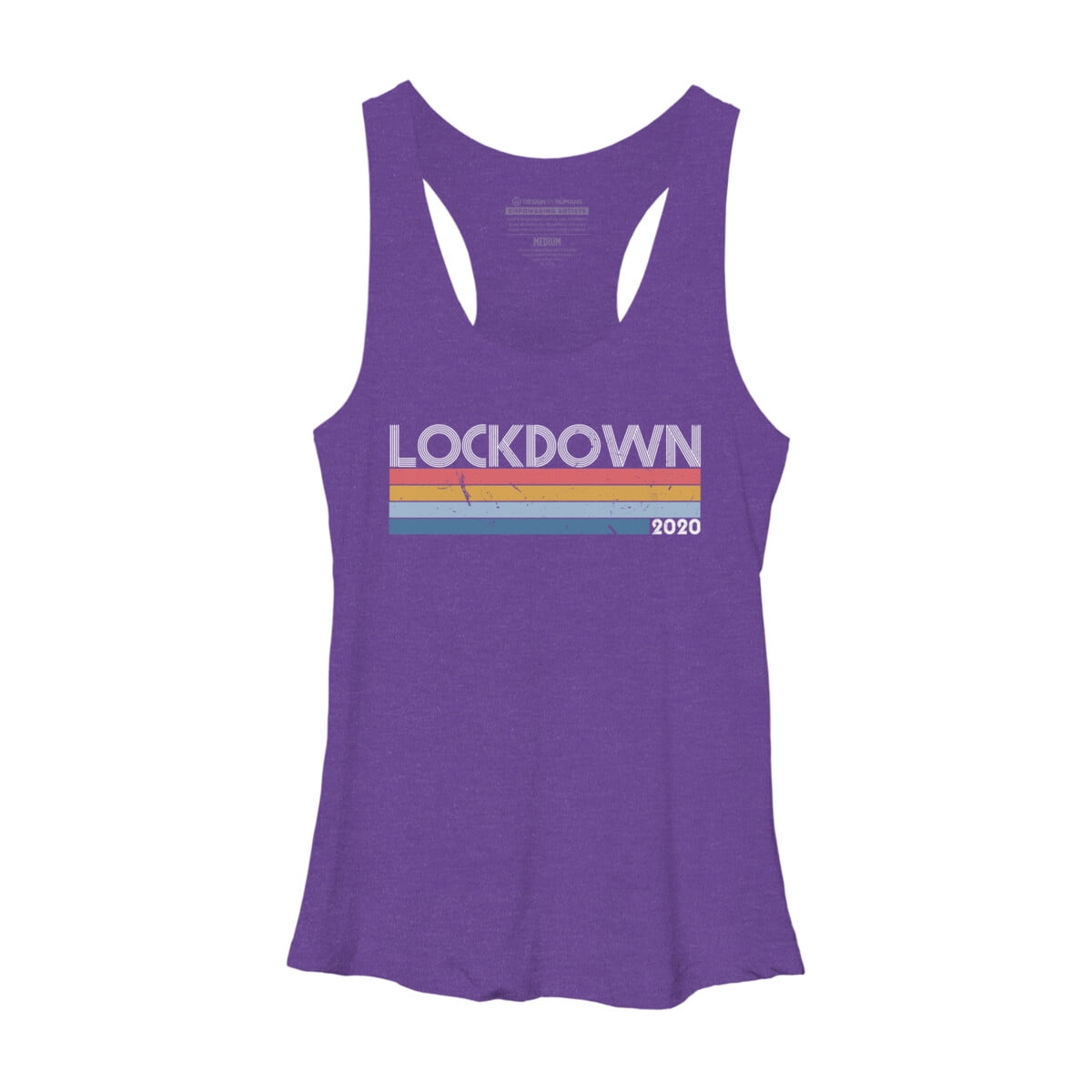 Vintage Lockdown Social Distancing 2020 Womens Black Heather Graphic  Racerback Tank Top - Design By Humans XL 