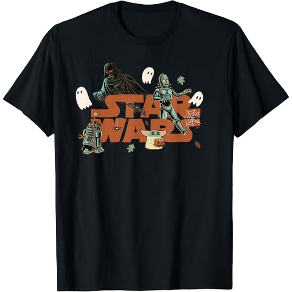 Vintage Logo Grogu Darth Vader R2-D2 C-3PO Fall Halloween T-Shirt S-5XL - Trending Birrthday Tee Gifts Vintage Tee -Birthday Gifts