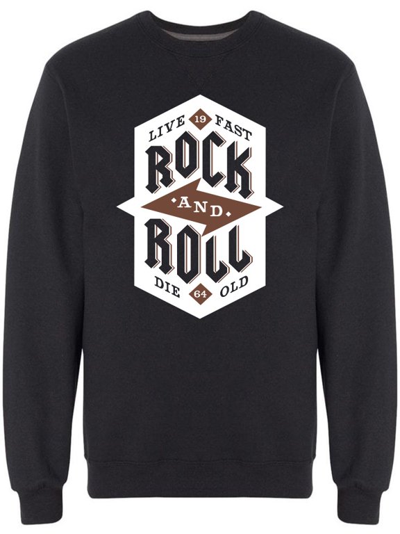 Vintage Logo Rock And Roll Sweatshirt Men -Image by Shutterstock, Male XX-Large