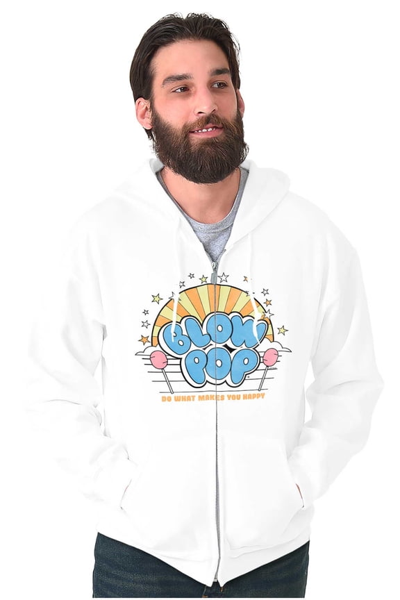 Vintage Logo What Makes You Happy Zip Up Hoodie Men's Women's Brisco Brands X