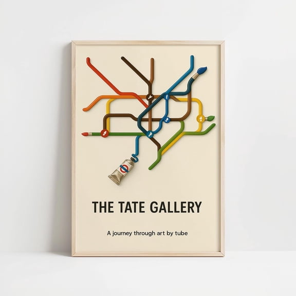 Vintage London Tube Underground Railway Travel Home Decor, Unframed Paper Print Size 24x36