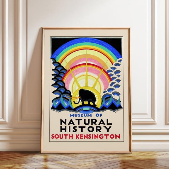 Vintage London Underground Poster - Explore The Iconic Kensington Natural History Museum In Style Wall Art, Modern Wall Decor, 12x18 UNFRAMED