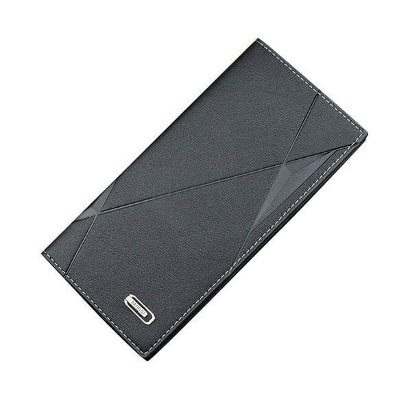 Vintage Long Wallet for Men Faux Leather Bifold RFID Stylish Slim Checkbook Wallets Credit Card Holder