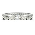 thumbnail image 1 of Vintage Look Boho & Hippie 1.25 Carat Round Cut Diamond Moissanite Engagement Ring, Wedding Ring In 925 Sterling Silver With 18K White Gold Plating, Promise, Bridal Set, Matching Band, 1 of 4