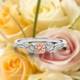 thumbnail image 1 of Vintage Look Boho & hippie 0.75 Carat Round Cut Morganite And Diamond Moissanite Engagement Ring, Wedding Ring in 10k Solid White Gold, Gift For Woman, Dainty Promise Ring, Anniversary Ring, 1 of 3