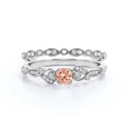 thumbnail image 1 of Vintage Look Boho & hippie 1.25 Carat Round Cut Morganite And Diamond Moissanite Engagement Ring, Wedding Ring in 10k Solid White Gold, Promise Ring, Anniversary Ring, Bridal Set, Matching Band, 1 of 3