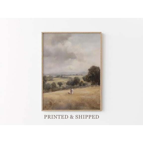 Vintage The Lord Is My Shepherd Print | Jesus Leaves | Christian Art | Jesus Christ Art | Modern Christian | Vtl Warm Present Vintage UNFRAMED Poster Size 8x12