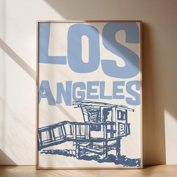 Vintage Los Angeles Art Print: Retro La Poster UNFRAMED PAPER POSTER, Home Decor, Vintage Gift, Living Room Dercor