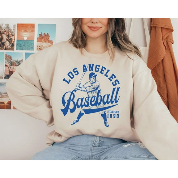 Vintage Los Angeles Baseball 1890 Crewneck Sweatshirt, Game Day Shirt