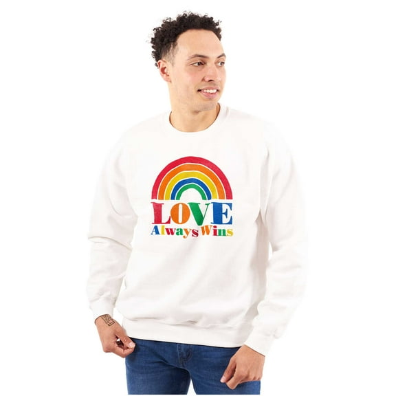 Vintage Love Always Wins Rainbow Sweatshirt for Men or Women Brisco Brands S