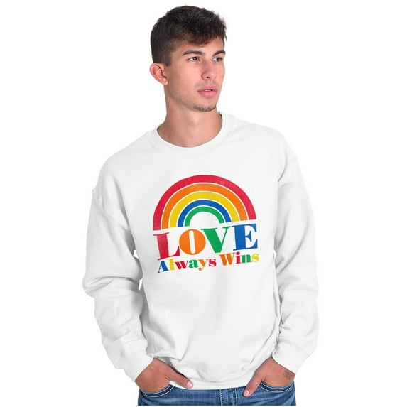 Vintage Love Always Wins Rainbow Unisex Plus Fleece Graphic Sweatshirt Brisco Brands 2X