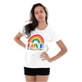 thumbnail image 1 of Vintage Love Always Wins Rainbow Womens Slim Fit Graphic Tee Brisco Brands L, 1 of 5