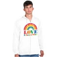 thumbnail image 1 of Vintage Love Always Wins Rainbow Zip Up Hoodie Men's Women's Brisco Brands S, 1 of 6