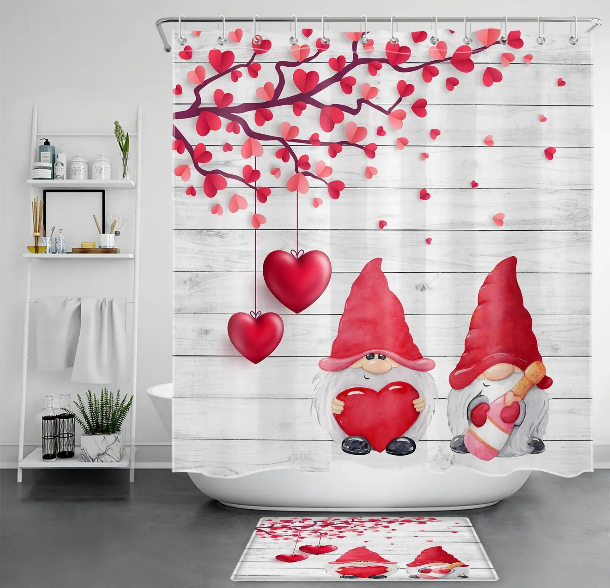 Vintage Love Gnome Bathroom Set Charming Valentine's Day Decor for a