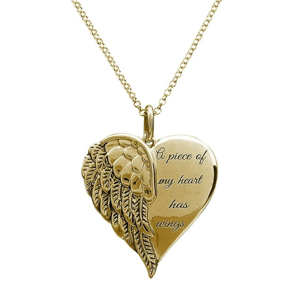 Vintage Love Heart Angel Wing Pendant Necklaces for Women Unique Gift Gold Silver Plated Embossed Feather Choker Fashion Jewelry
