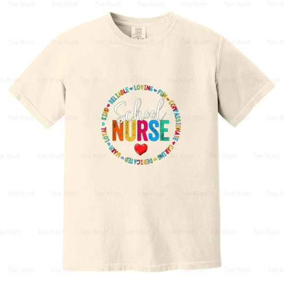 Vintage Love Heart Rn Nursing School Funny Nurse Graduation Healthcare, Comfort Color T-Shirt Unisex, up to 4XL