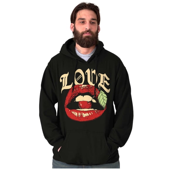 Vintage Love Lips Biting Cherry Hoodie Sweatshirt Women Men Brisco Brands X