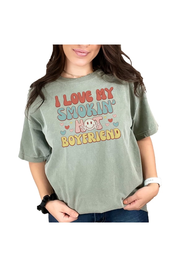 Vintage Love Statement for Boyfriend, Retro Valentines Day, Moss Comfort Colors T-Shirt, 2XL