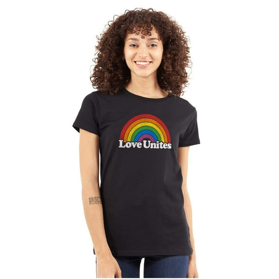 Vintage Love Unites Pride Rainbow Women's Plus Size Shirt Brisco Brands 2X