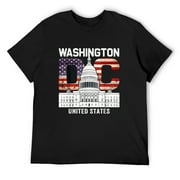 Vintage Love Washington Dc American Flag Patriotic Men Men T-Shirt Black Small