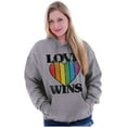 thumbnail image 1 of Vintage Love Wins Pride Rainbow Heart Women Plus Size Graphic Pullover Hoodie Brisco Brands 2X, 1 of 4