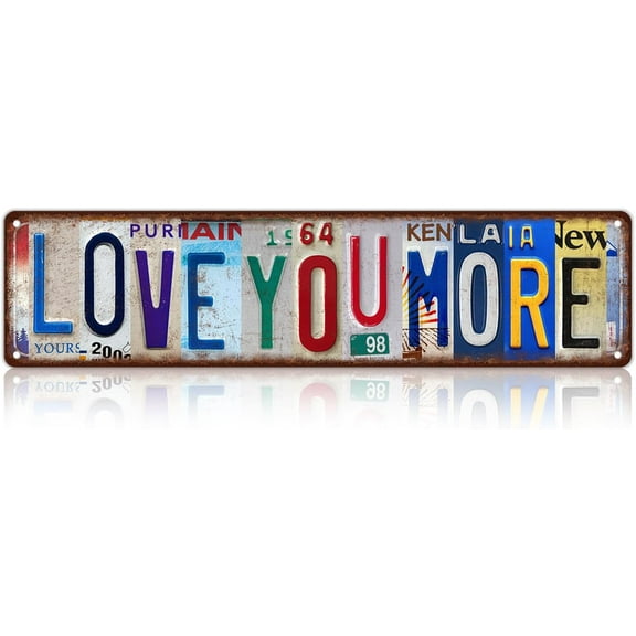 Vintage Love You More Wall Decor Street Signs Home Bar Coffee Metal Tin Signs 16 x 4 Inches