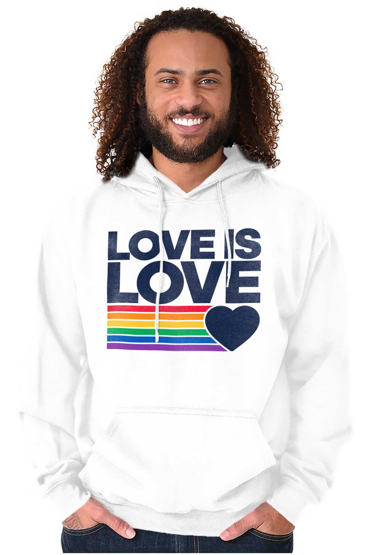 Vintage Love is Love Rainbow Heart Hoodie Sweatshirt Women Men
