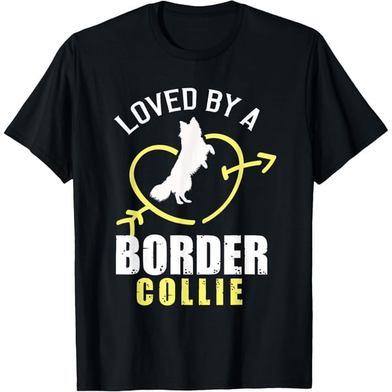 Vintage Loved By A Border Collie Dog Lover Best Friend Pet T-Shirt