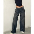 thumbnail image 1 of Vintage Low Rise Washed Straight Leg Jeans Women Fall New Wide Leg Denim Trousers Street Style Wide Leg Jeans Woman, 1 of 19