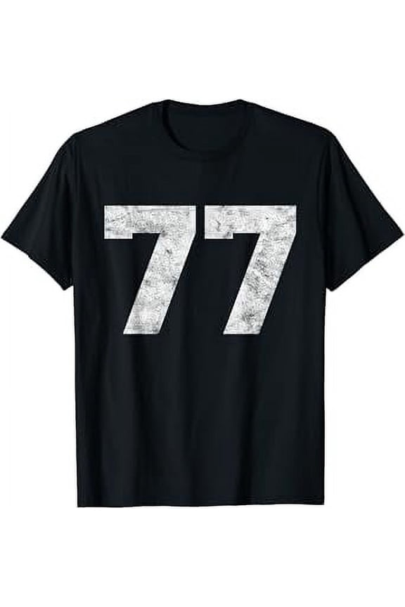 Vintage Lucky Number 77 Birthday Sports Player Team Athlete T-Shirt