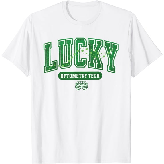 Vintage Lucky Optometry Tech St Patrick Shamrock Optometrist T-Shirt