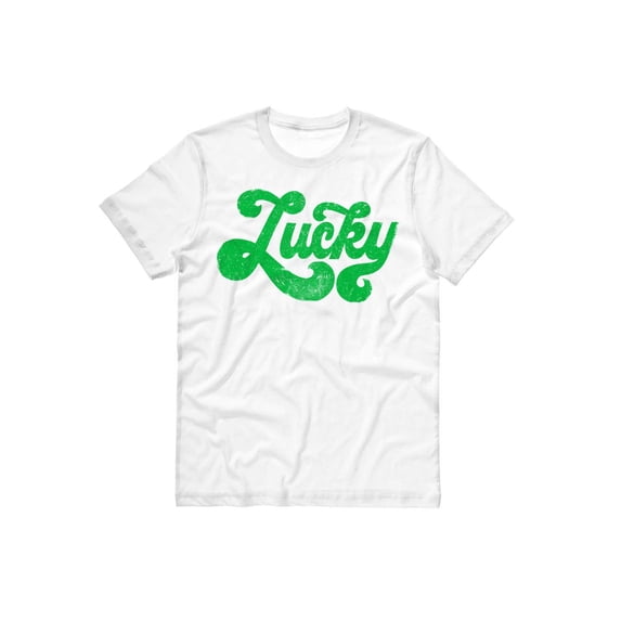Vintage Lucky St Patrick's Day Shirt Small White