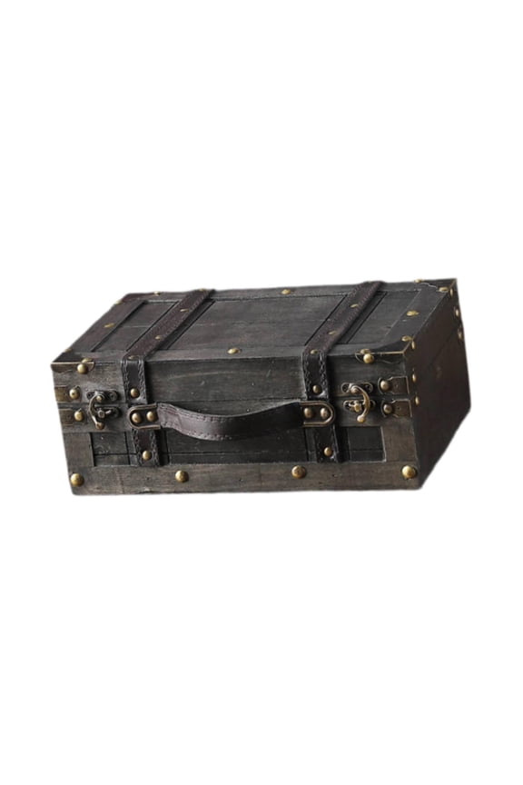 Vintage Luggage Box Jewelry Organizer Decorative Suitcase Wood Design for Home Display Travel Events