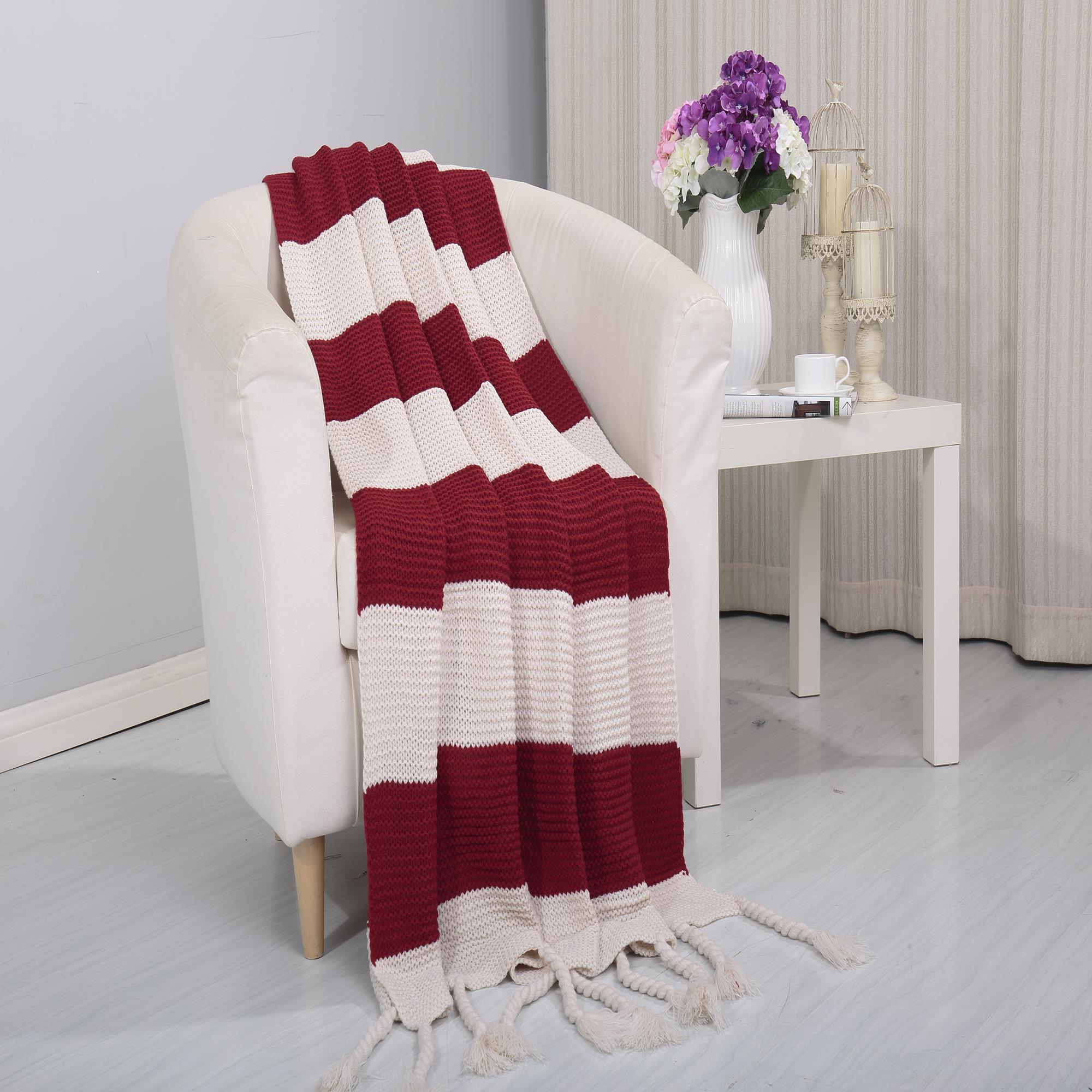 Vintage Luxury Acrylic Throw Blanket 50 x 60 Burgundy - Walmart.com