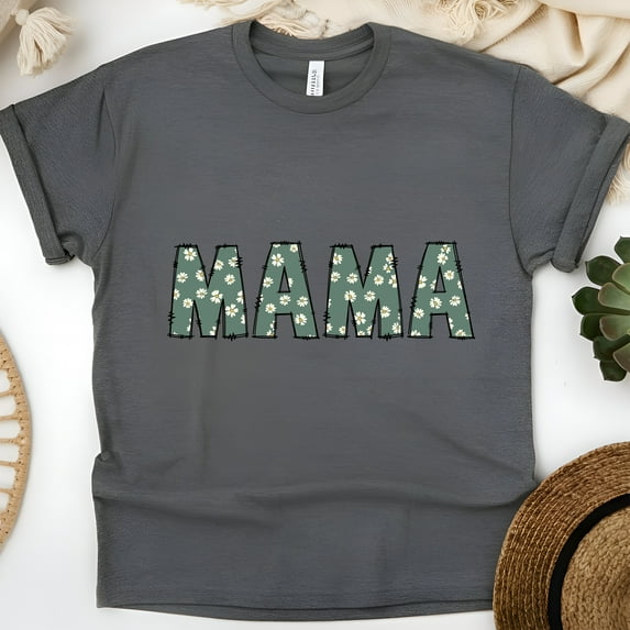 Vintage MAMA Graphic T-Shirt - Cute Aesthetic Floral Print Tee for Moms & Women
