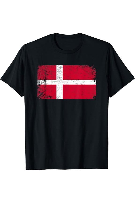 Vintage Made In DENMARK DANISH Flag Gift T-Shirt mens t shirt，black，women，funny，misfits，men，journey，t-shirt