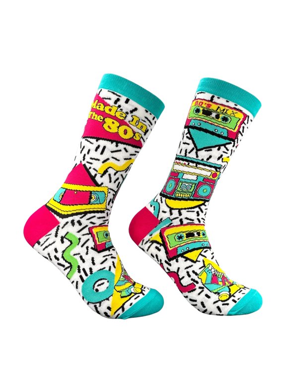 Vintage Made In The 80s Socks Funny Sarcastic Retro Graphic Novelty Footwear For Men